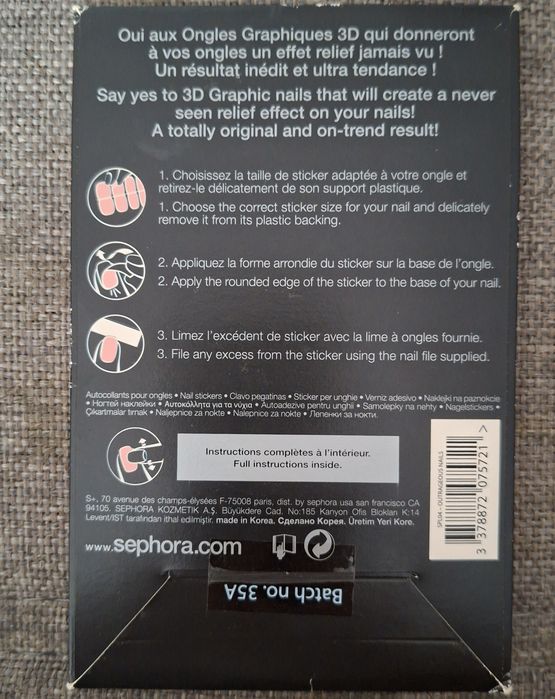 Naklejki 3D do paznokci Sephora nowe + GRATIS