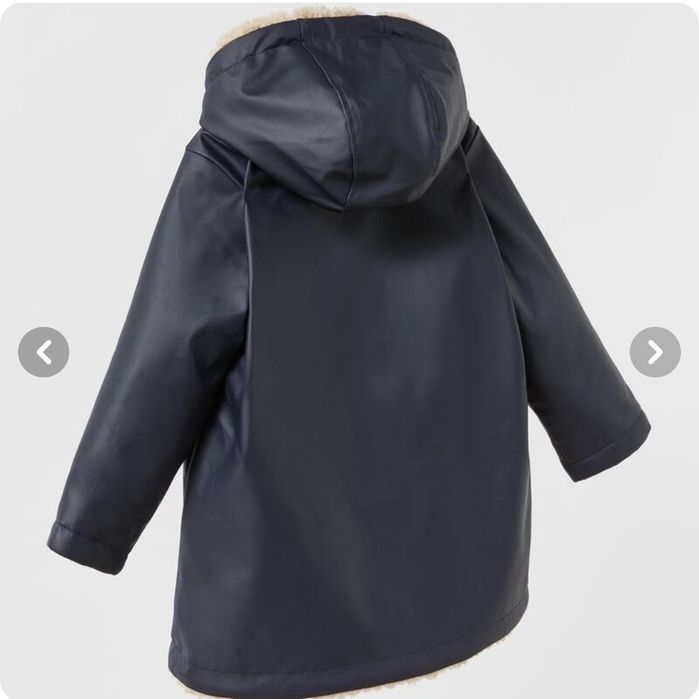 Демисезонная непромокаемая куртка на меху парка пальто плащ ZARA p164