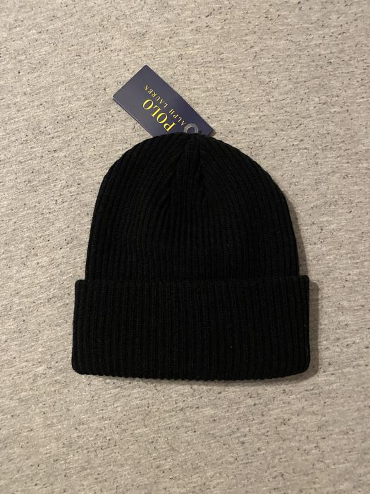 nowa czarna czapka zimowa polo ralph lauren