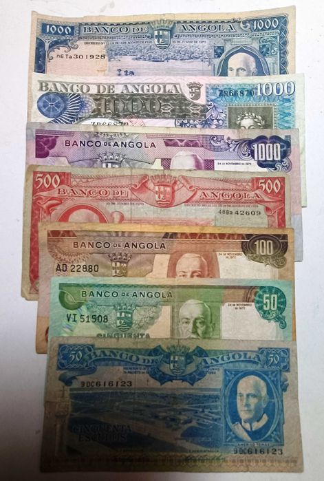 Notas de Angola 7 unidades