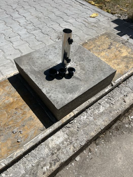 Base para Guarda-Sol em Betão Armado 110 kg com Tubo Inox
