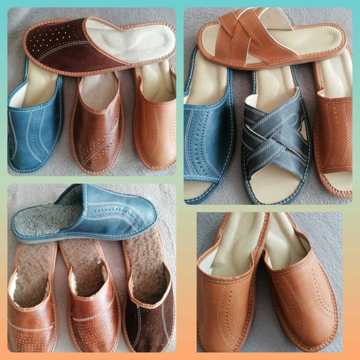 Męskie pantofle 46 kapcie góralskie laczki skóra ciepłe