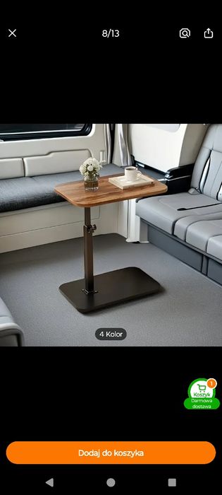 Stolik do kampera,łodzi, przyczepy kampingowej z regulowaną wysokością