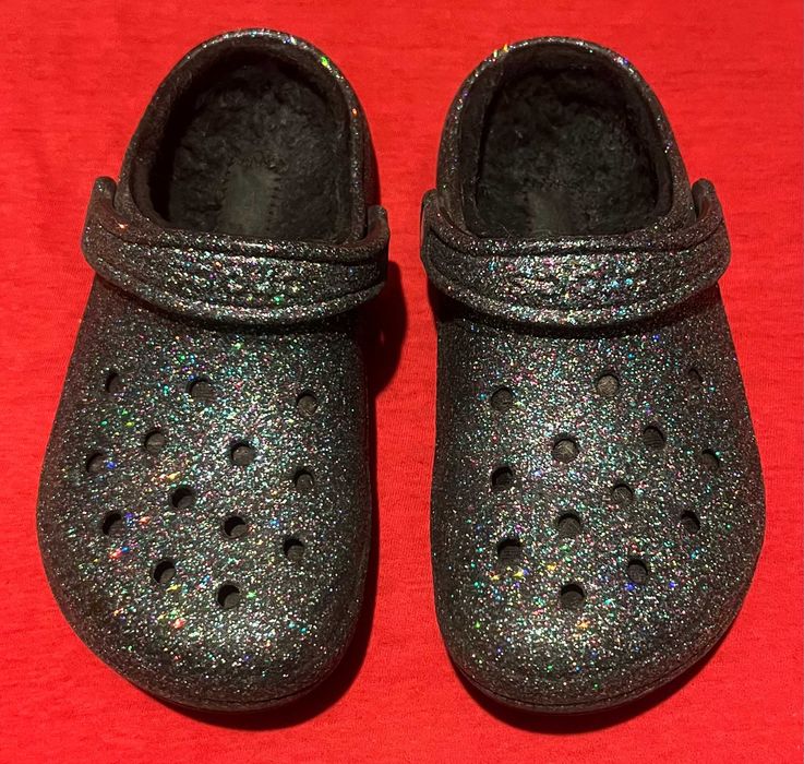 Crocs утеплені капці крокси оригінал з блискітками М4W6 23,5см р.37