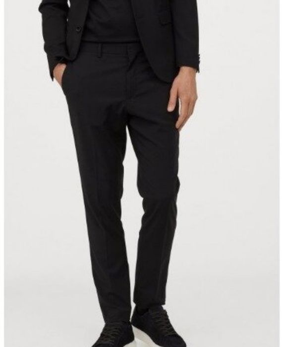 Штани брюки Н&М. Р.M, Slim Fit брюки, wool,темно сірого, колір графіті