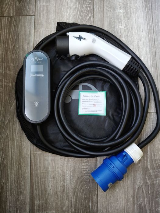 Зарядка New charger 7kw GBT 32A wifi гбт 3 / 5 метрів +32А авто з Китаю розетка, сумка Type 1 Tesla Type 2