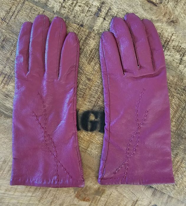 Rekawiczki skórzane damskie ocieplane