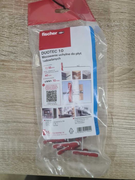 fischer DuoTec 10 mocowanie uchylne do płyt budowlanych
