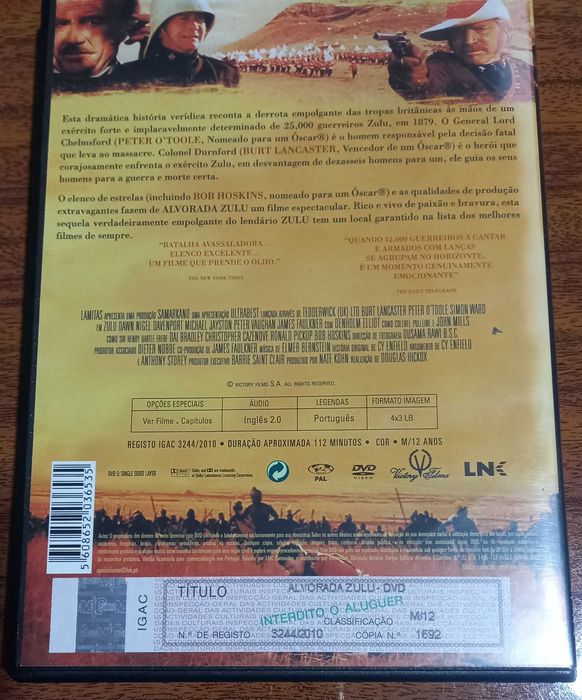 Filme dvd Alvorada zulu