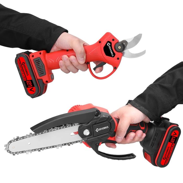 Tesoura poda e motosserra 2x bateria