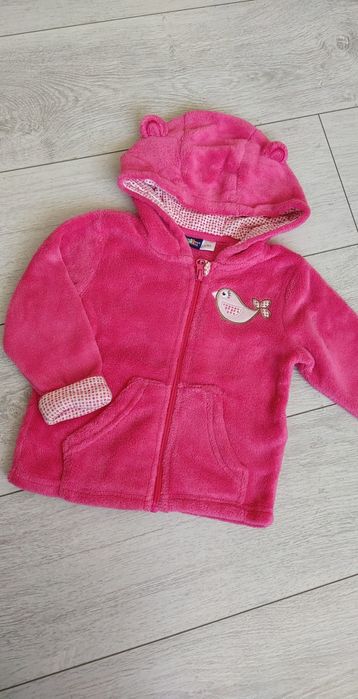 Lupilu 74 / 80 bluza ciepła z uszkami różowa na jesień zimę