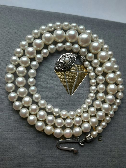 Piękny Naszyjnik Art deco Akoya Złoto 585 48cm WYCENA