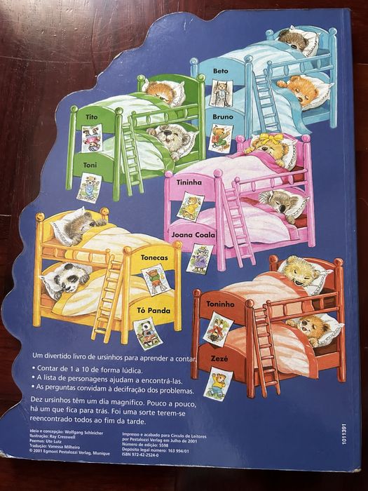 Livro infantil “Dez Ursinhos vao Passear”