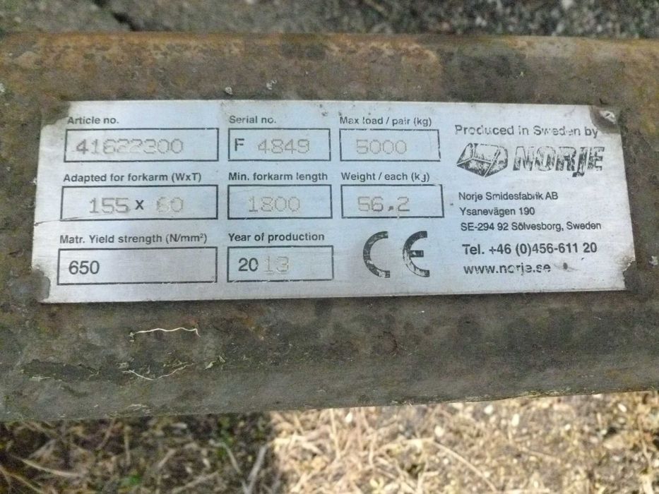 Przedłużki wideł  długość 300 cm. Widły nakładki - Szwecja.