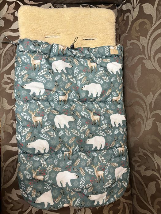 Зимовий конверт на овчині, конверт в коляску, дитячий конверт