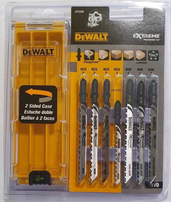 DeWALT DT2296 Набір полотен пильных для лобзика EXTREME 10 шт у кейсi
