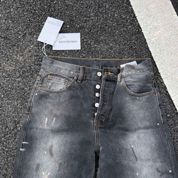 Джинси Acne Studios чорні потерті | акне студиос джинсы