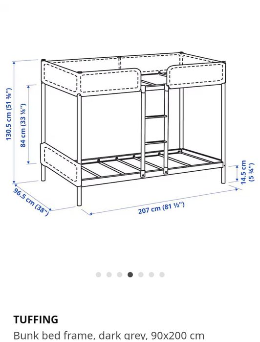 Cama de dois andares, sem colchões