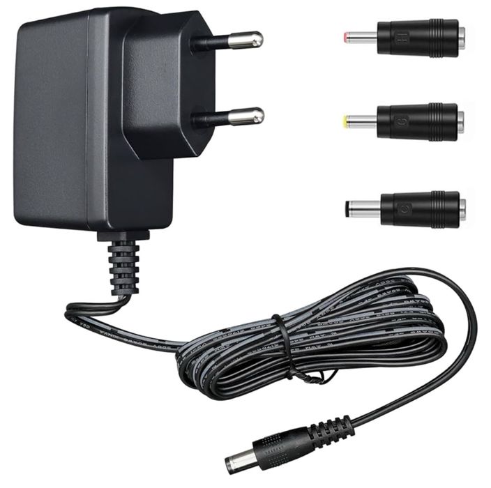 ANLINK Zasilacz AC do DC 12V, prąd 0,5A, moc 6W, 3 wymienne końcówki