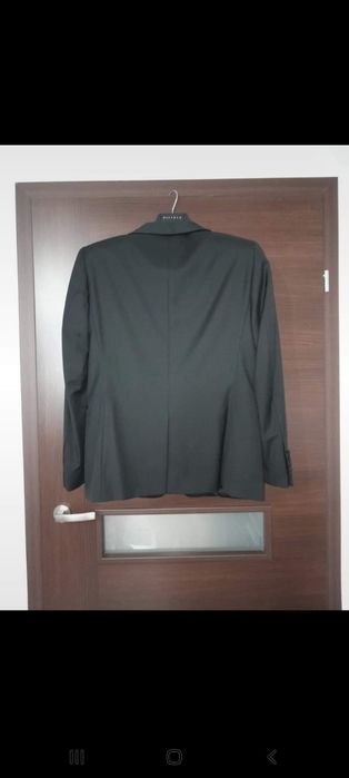 Czarny smoking ślubny (zestaw koszula, buty, mucha, spinki)