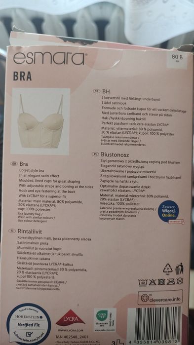 Biustonosz gorsetowy biały 80B Esmara