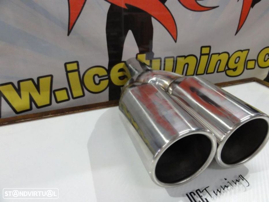 Ponteiras de escape 100% inox de dupla saída 2x 89mm x 340MM