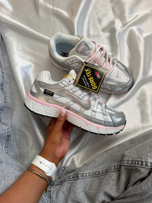 Кроссовки Nike P-6000 White Elemental Pink CorDura / Найк П-6000 белые розовые влагозащита 36 37 38 39 40 41