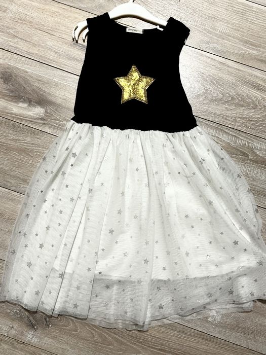 Sukienka świąteczna tiulowa z gwiazdką złotą. 140 elegancka