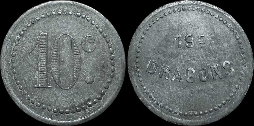 10 Cent - Círculos Militares - Dragons Elie - Regime Infantaria (Rara)