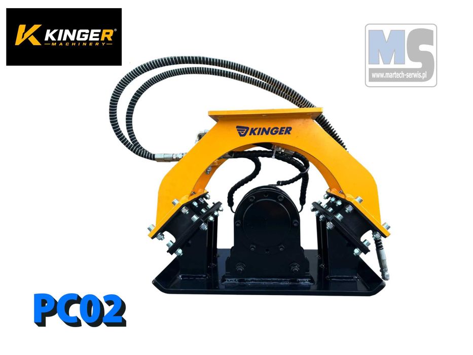 Zagęszczarka płytowa hydrauliczna KINGER PC02 180kg do koparki 1,5-3 t