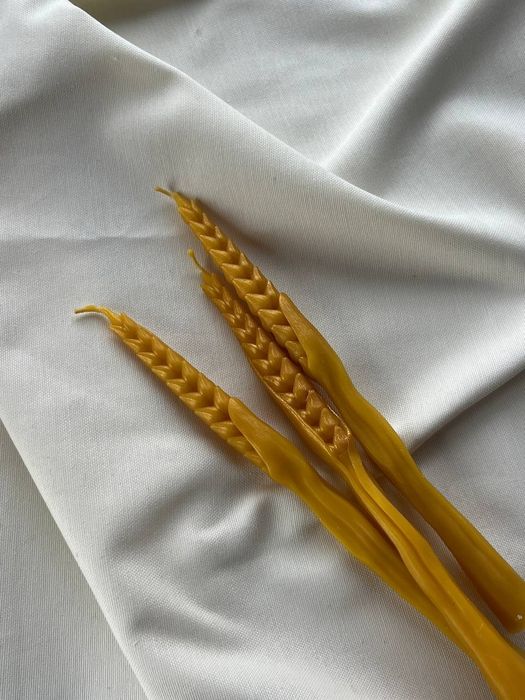 Свічка-колосок із бджолиного воску