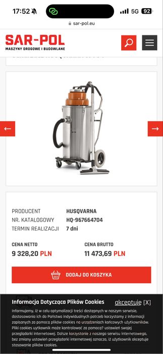 Odkurzacz na wode Husqvarna W70P