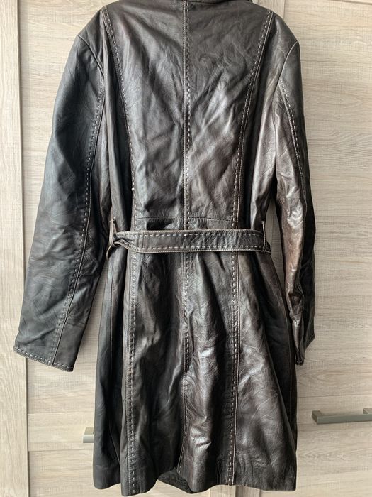 Кожа плащ ,стильный