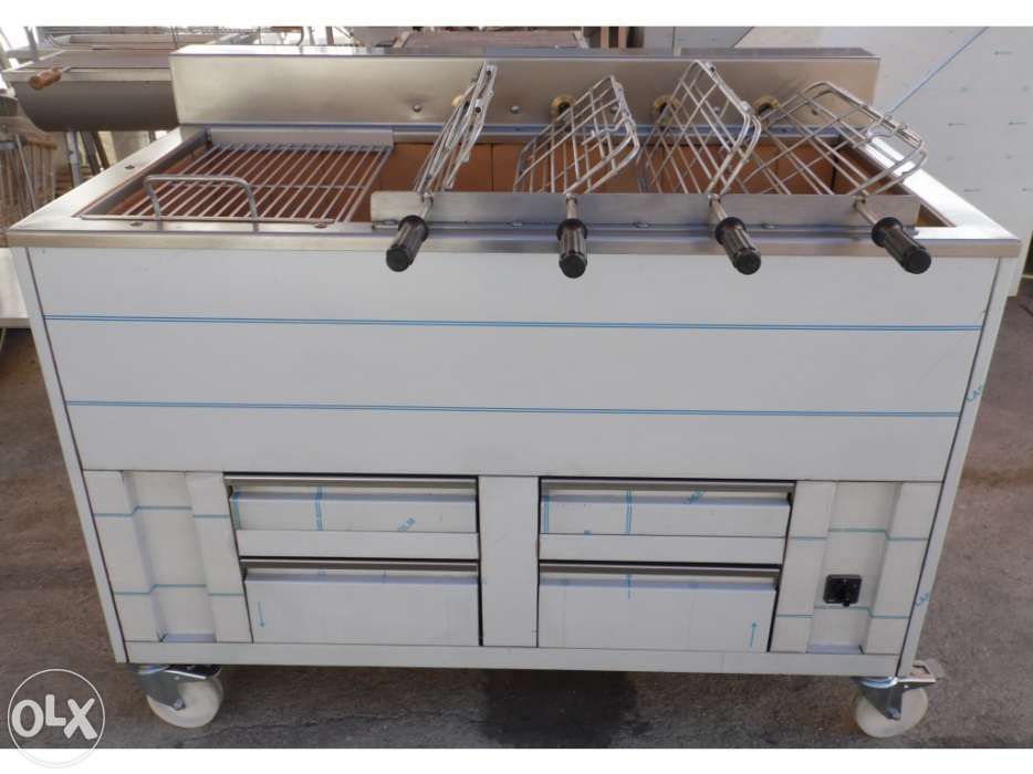 Churrasqueira assador grelhador a carvão inox