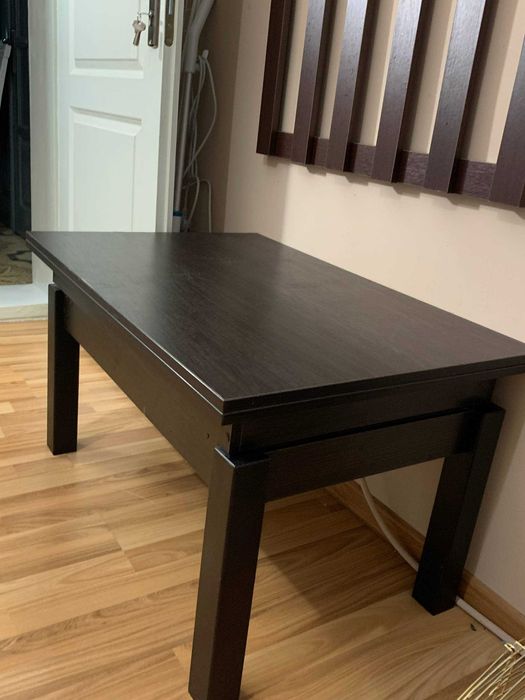 розкладний стіл трансформер флай на 4 ніжках темного кольору