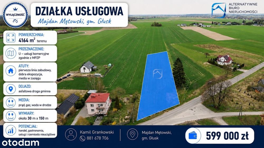 Działka usługowa - Majdan Mętowski