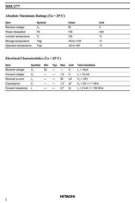 Диод HSU277 для ремонта трансиверов Yaesu(FT-817, FT-857, FT-897), SMD