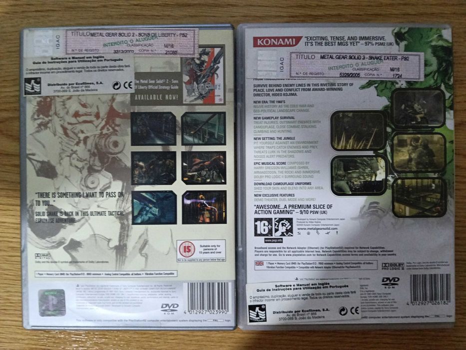 2 jogos para Ps2 "Metal Gear Solid 2 e 3"