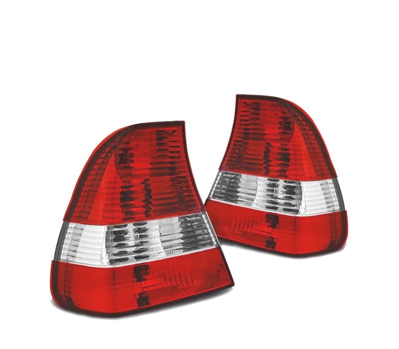 FAROLINS TRASEIROS BMW E46 COMPACT VERMELHO BRANCO