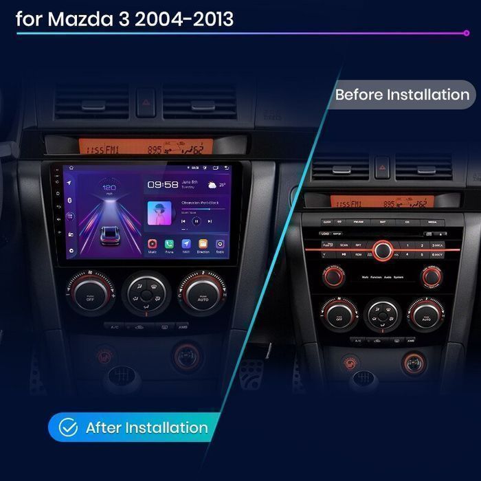 Radio Android 9” CarPlay Android Auto – Mazda 3 BK 2004–2013 PL