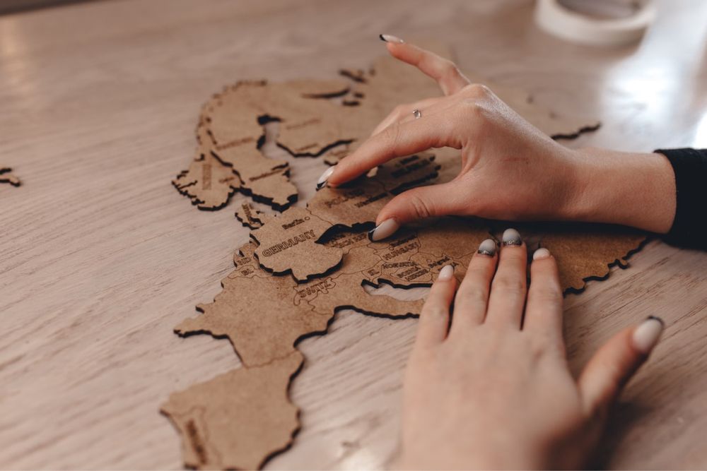 Велика дерев‘яна карта на стіну 200x110 см,настенная карта мира