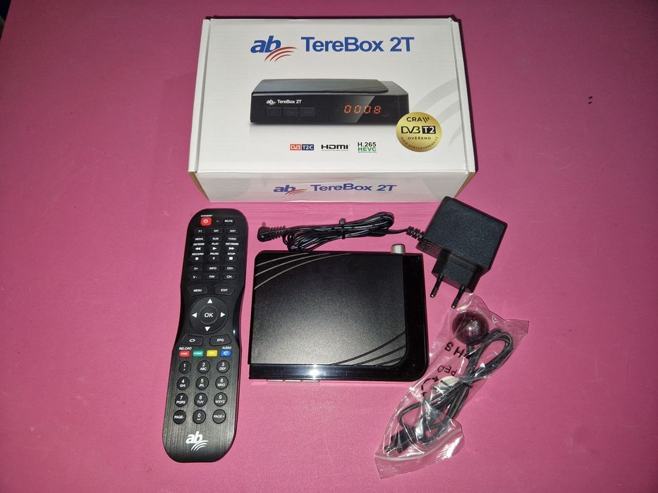 Dekoder Tuner DVB-T2/C Kablówka AB TereBox 2T  Komplet