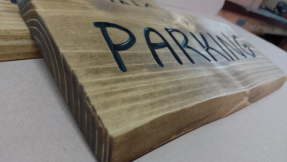 PARKING szyld drewniany tabliczka informacyjna znak deska grawer
