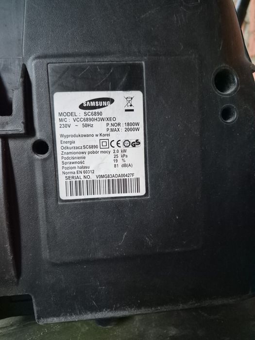 Sprzedam odkurzacz Samsunga 2000W(do naprawy).