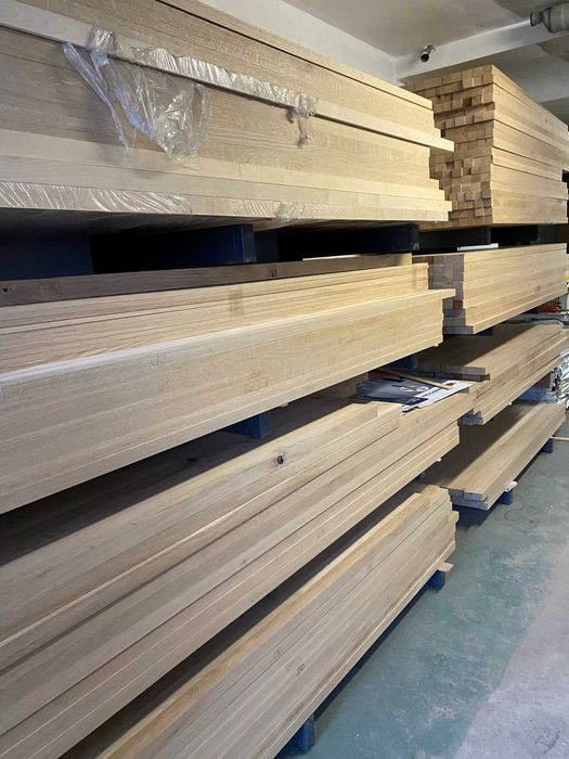 Blaty dębowe bez sęków, klejonka lite lamele, szlifowane