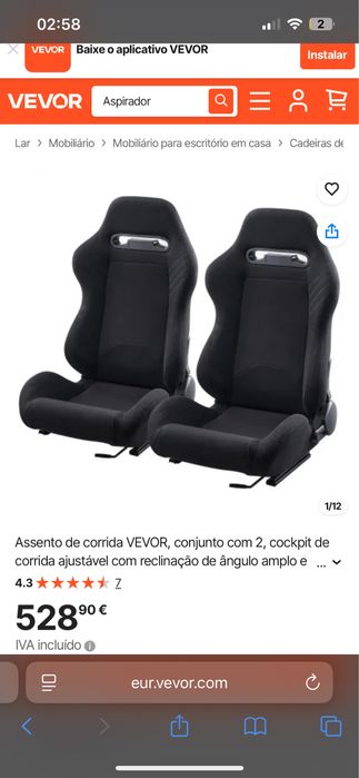 Backet reclináveis NOVAS