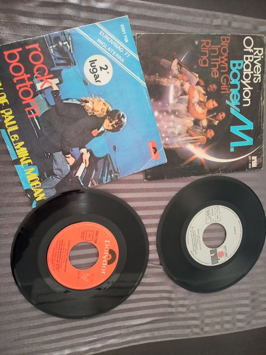 Singles discos de vinil kim Wilde,Boney M, Lynsey de Paul e Mike Moran