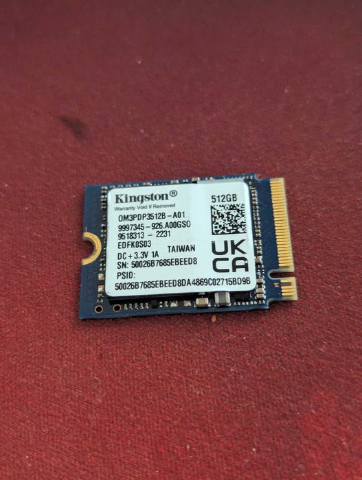 NVMe SSD 512GB  2230 Steam Deck Samsung, micro SD Kingston 256GB