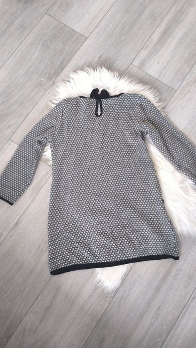 Sweter damski sweterek biało szary M 38 L 40 tunika