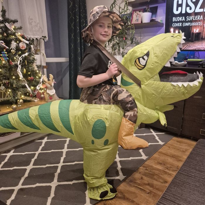 Strój przebranie dmuchany dinozaur